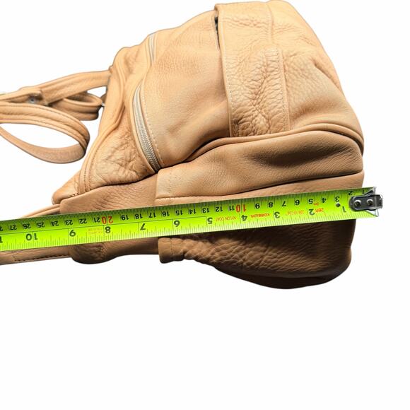 Vintage Genuine Leather Mexico Tan Crossbody Shoulder Bag Slouchy Boho - Picture 7 of 12